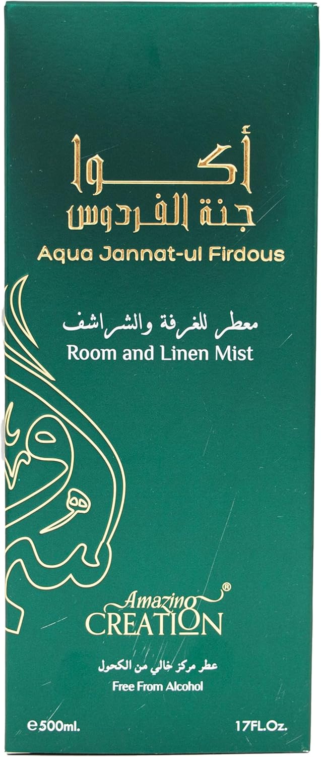 Amazing Creation Aqua Jannat Ul Firdous Room And Linen Mist, Room Freshener 500ml - Alcohol Free - Image 3