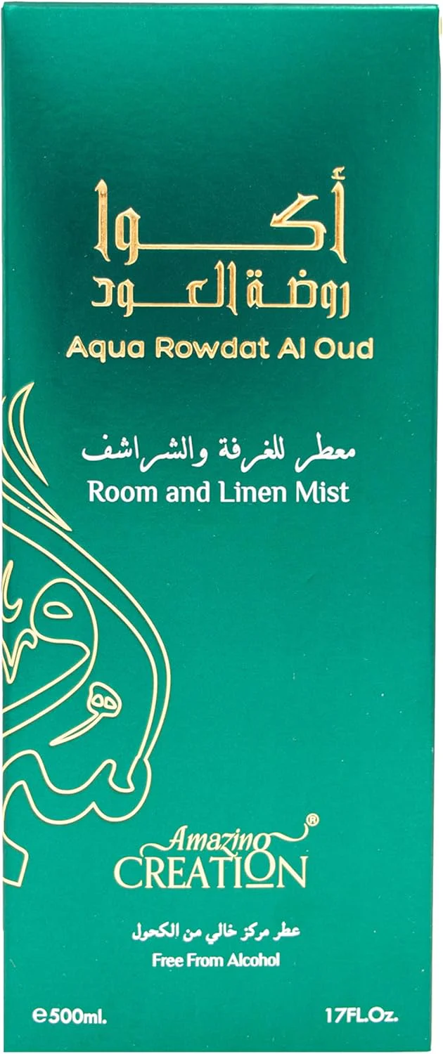Amazing Creation Aqua Rowdat Al Oud Room And Linen Mist, Room Freshener 500ml - Alcohol Free - Image 4